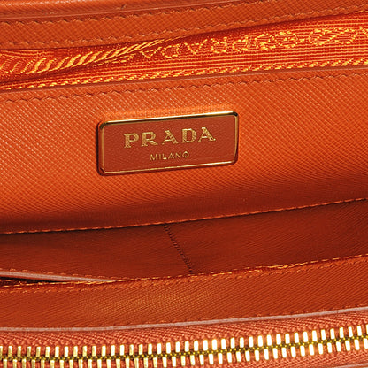 Prada Saffiano Lux Double Zip Tote Papaya 7 of 8