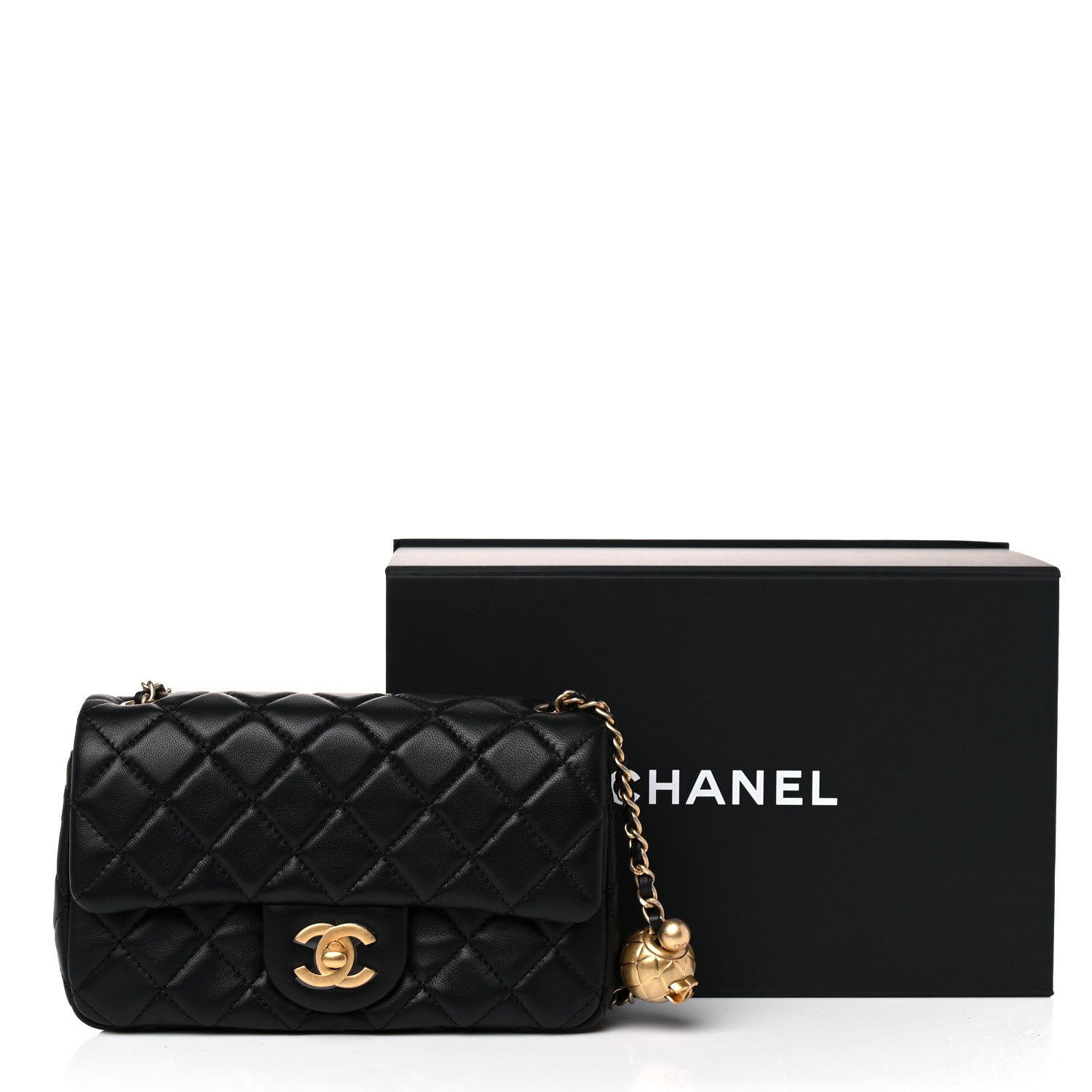 Chanel Lambskin Quilted Mini Rectangular Pearl Crush Flap Black 10 of 10