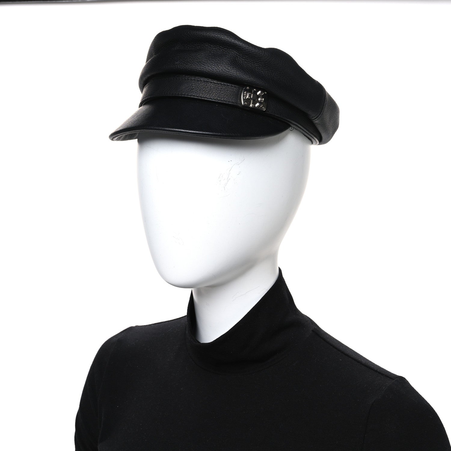 Gucci Calfskin Newsboy Hat M Black 2 of 9