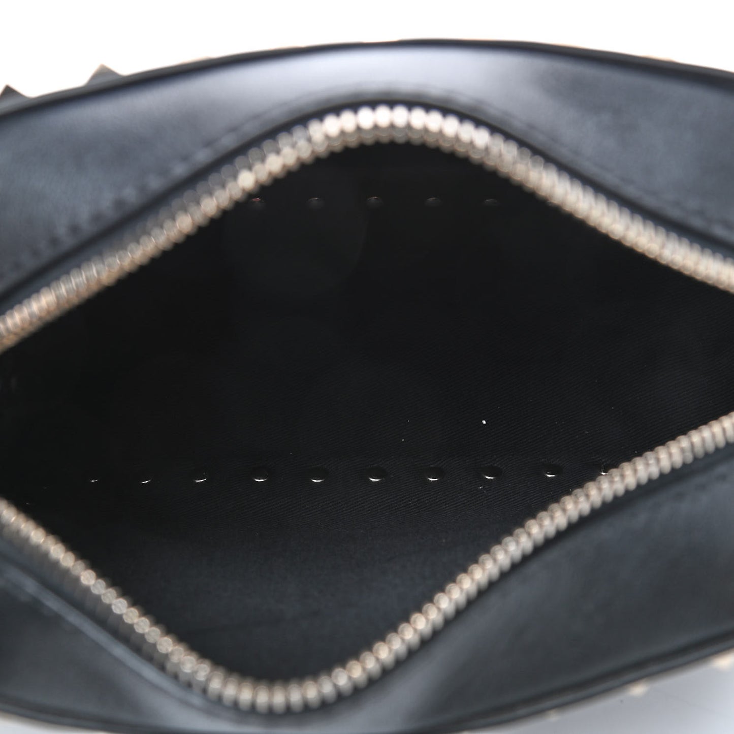 Calfskin Rockstud Camera Crossbody Bag Black