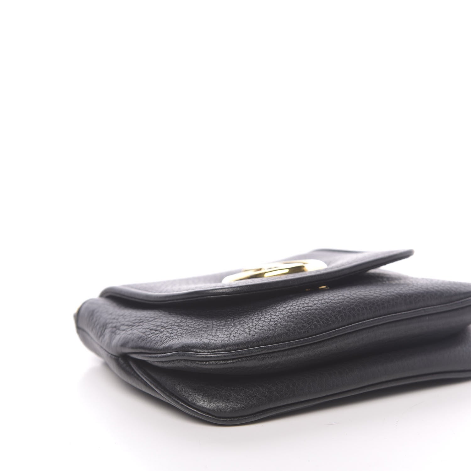 Gucci Pebbled Calfskin Small 1973 Chain Shoulder Bag Black 8 of 11