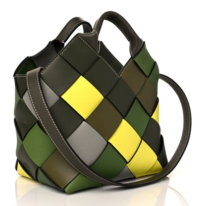 Loewe Calfskin Small Woven Basket Surplus Bag Green 3 of 10