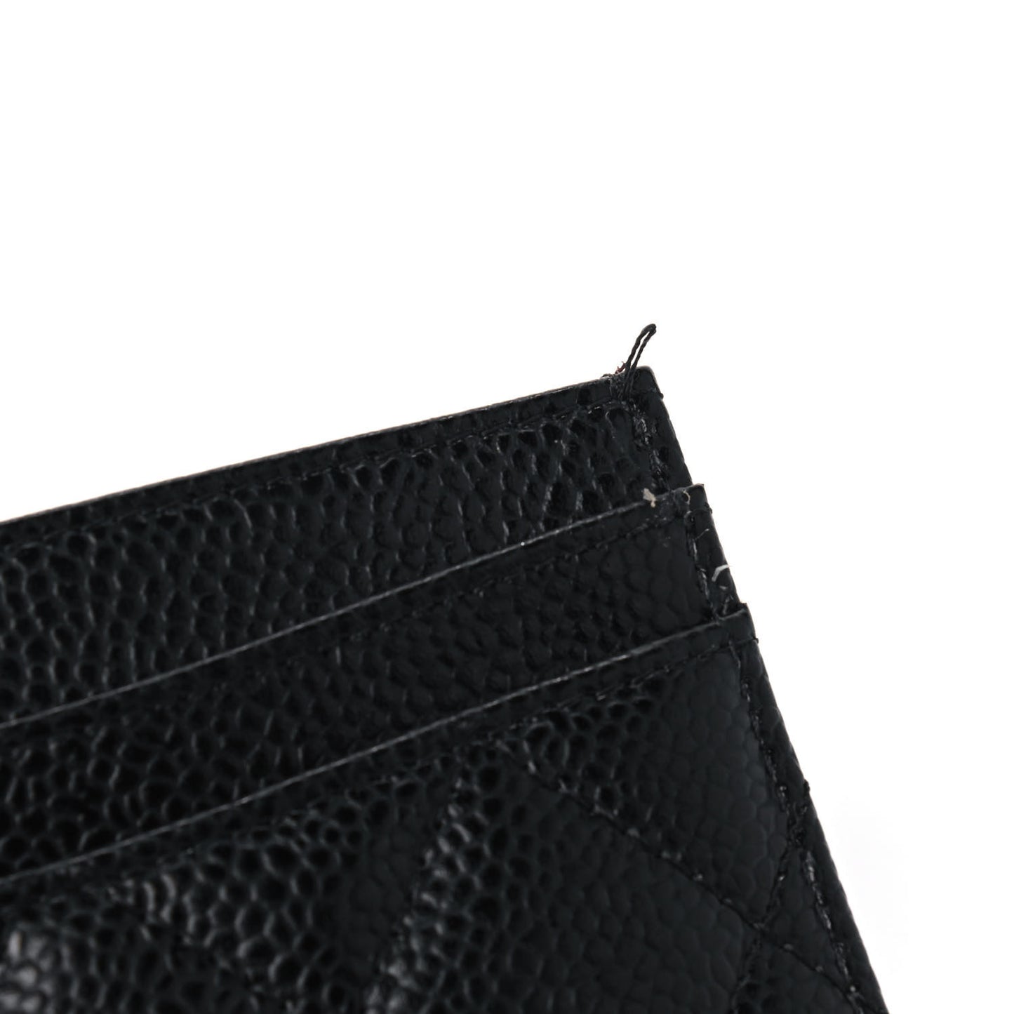 Caviar Quilted Card Holder Black