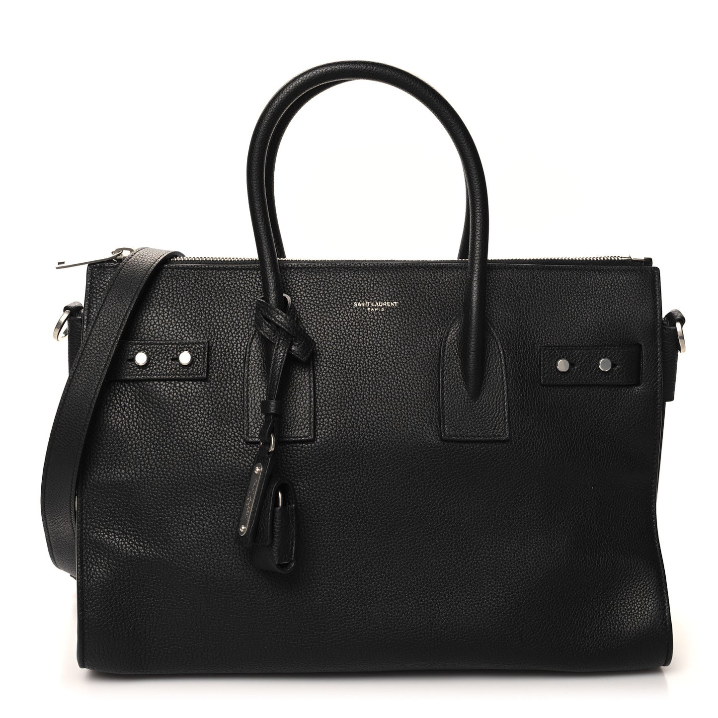 Grained Calfskin Small Supple Sac De Jour Duffle Black