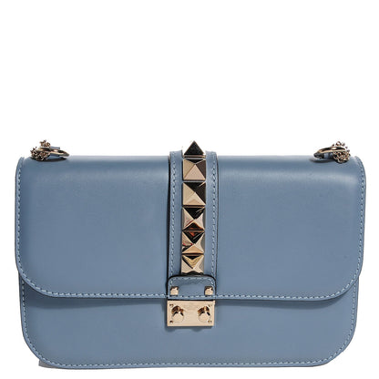Valentino Garavani Vitello Medium Glam Lock Rockstud Flap London Stone 1 of 15
