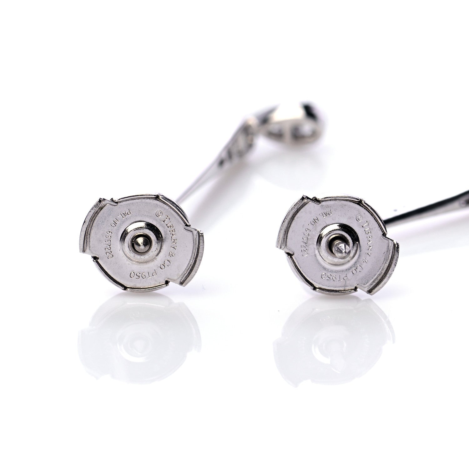 Tiffany Platinum Diamond Jazz Drop Earrings 3 of 7