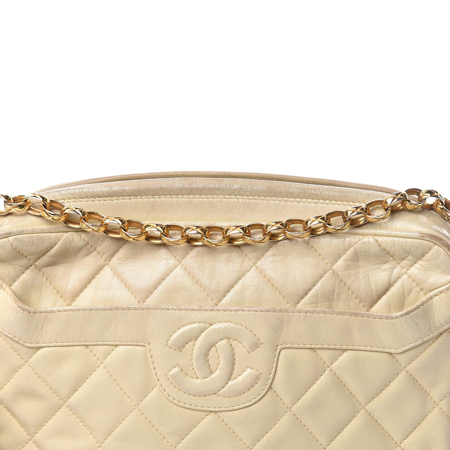 Chanel Lambskin Quilted Tassel Camera Case Pouch Beige 23 of 24