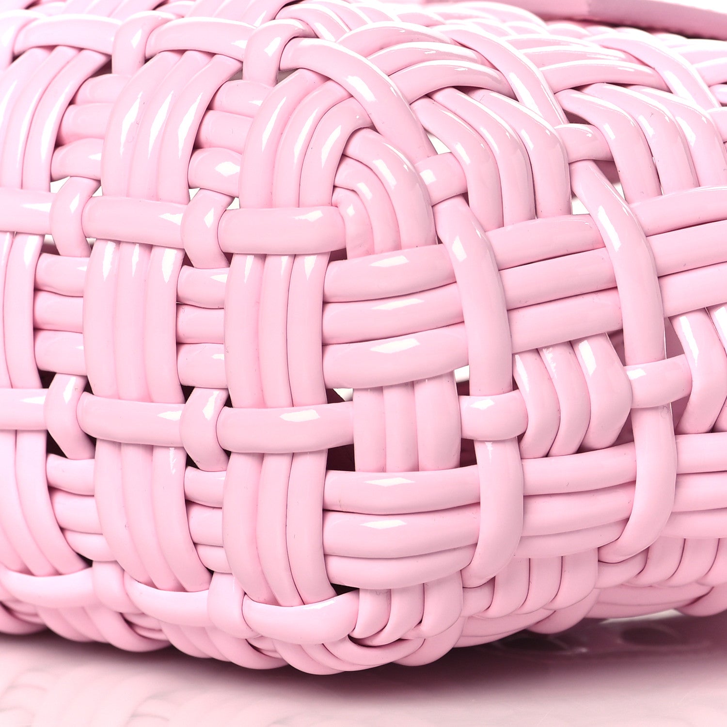 Balenciaga Faux Calfskin Braided Varnished XXS Bistro Basket Candy Pink 9 of 10