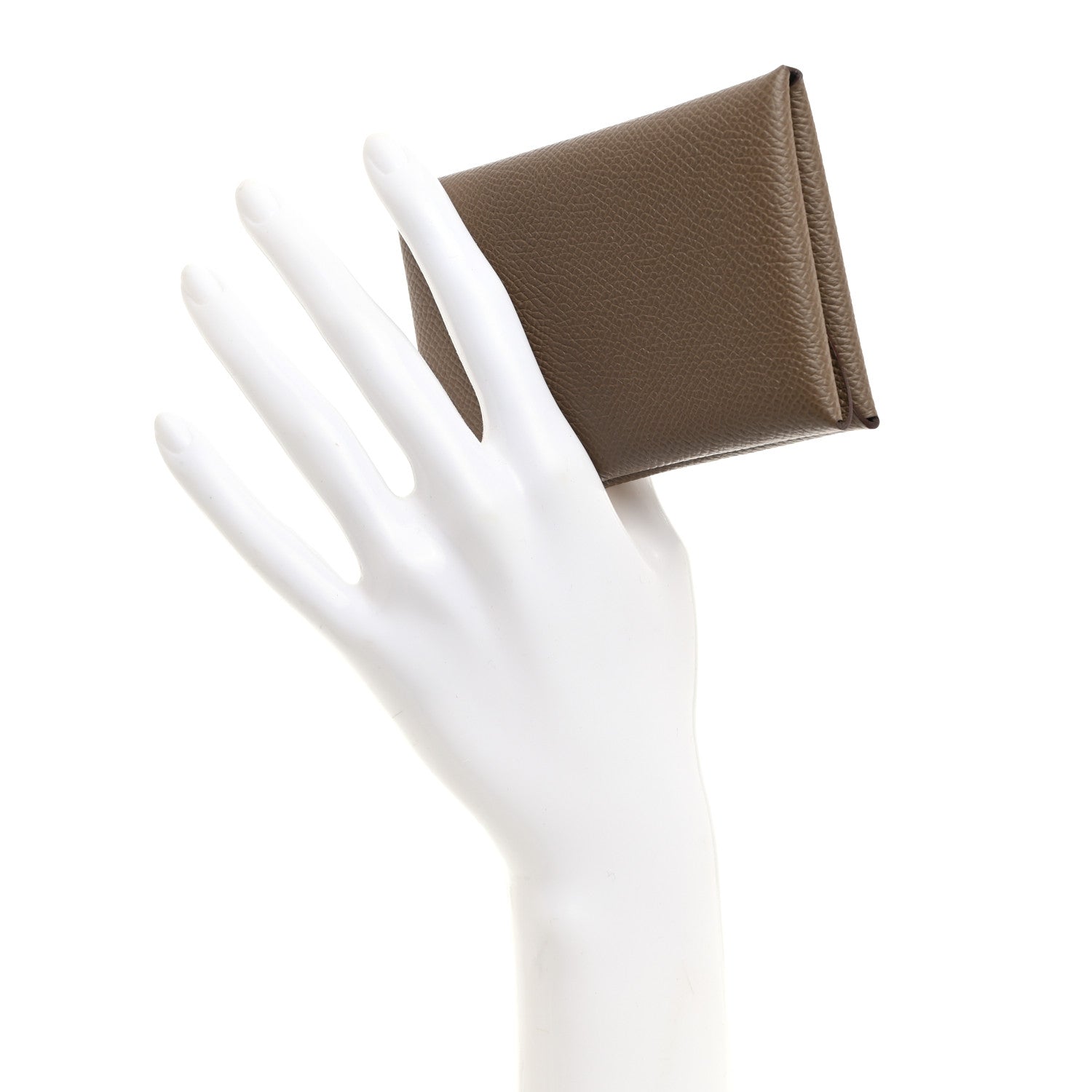 Hermes Epsom Calvi Duo Card Case Etoupe 2 of 7