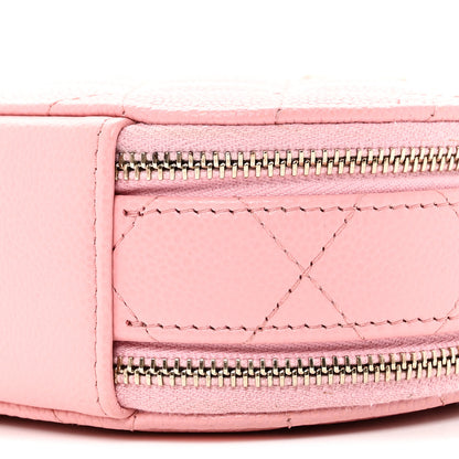 Chanel Caviar Quilted Round Handle With Care Vanity With Chain Pink 11 of 12