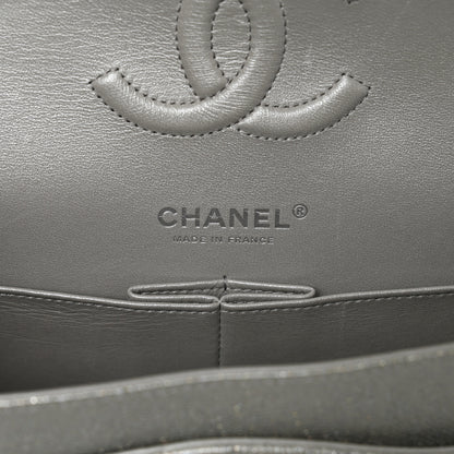 Chanel Glittered Metallic Caviar Quilted Medium Double Flap Silver 7 of 11