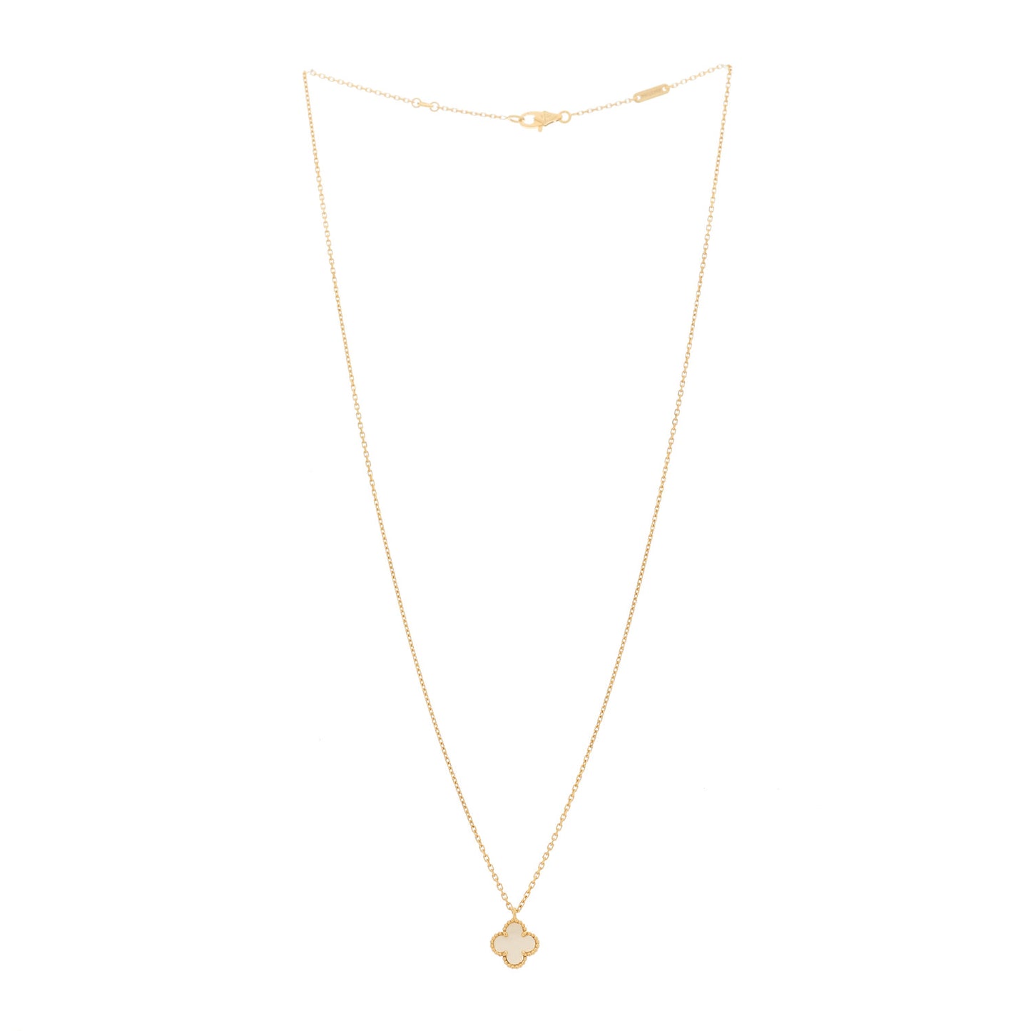 18K Yellow Gold Mother of Pearl Sweet Alhambra Pendant Necklace