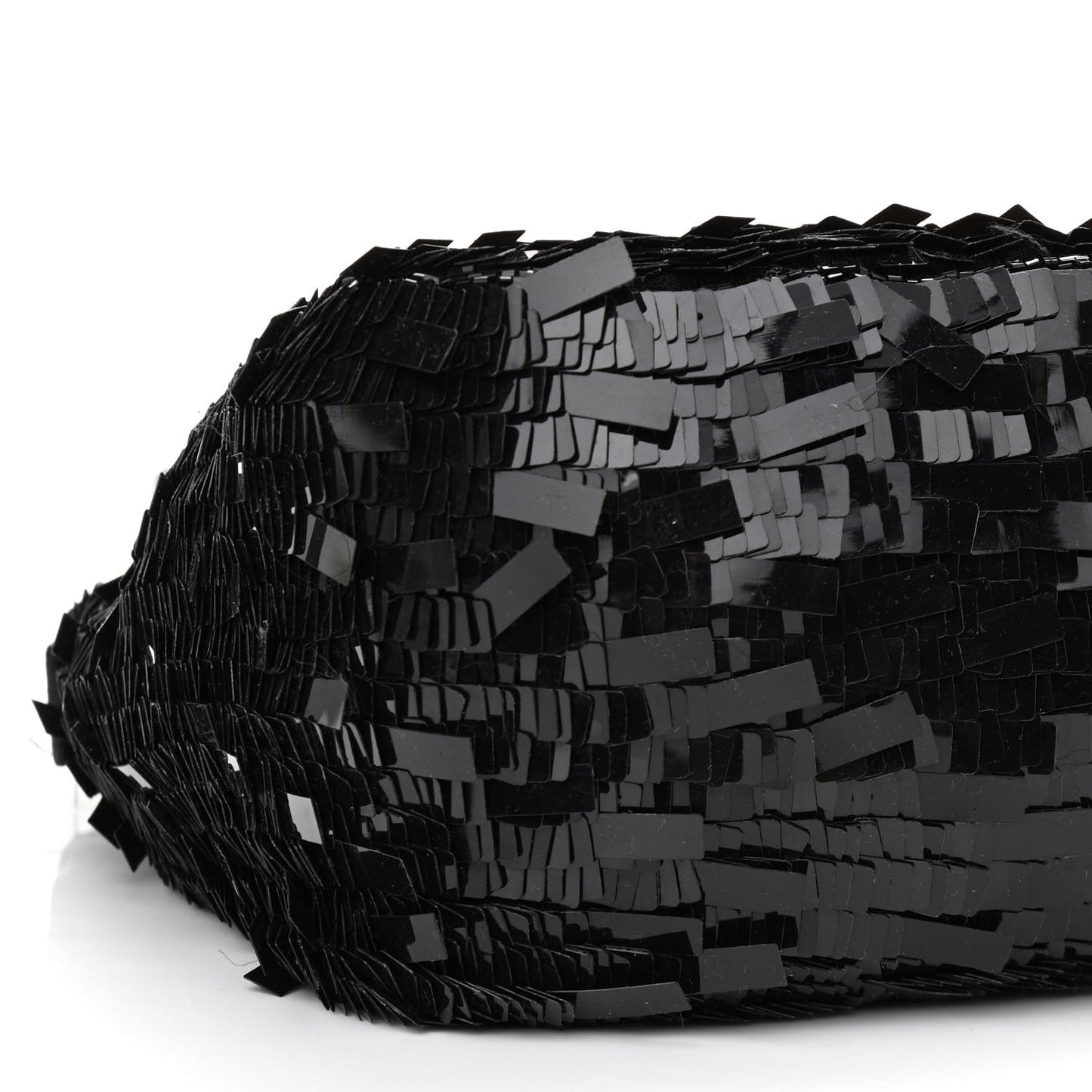 Sequin Paillettes Snakeskin Baguette Black