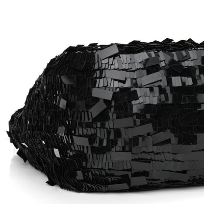 Fendi Sequin Paillettes Snakeskin Baguette Black 8 of 11