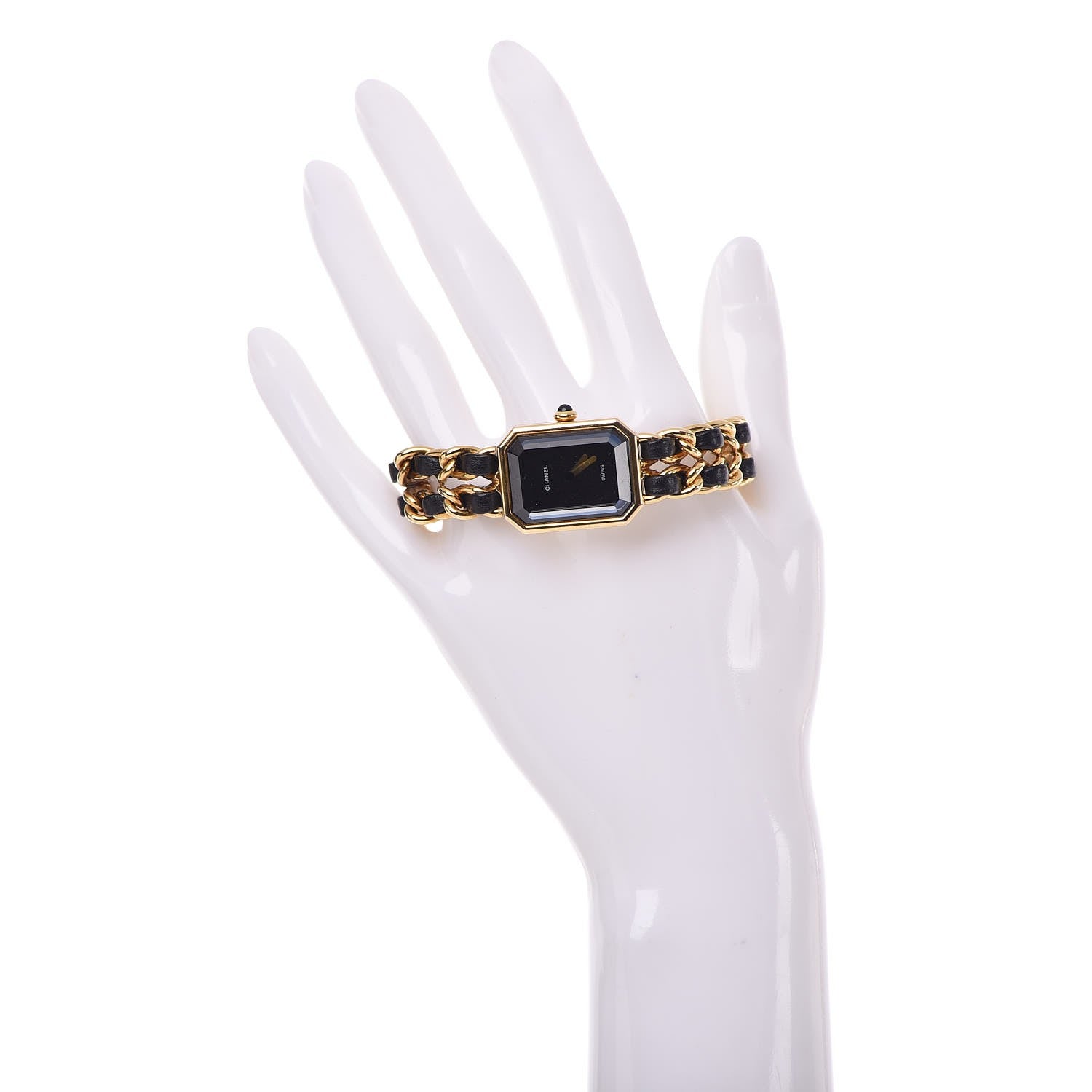 Chanel Stainless Steel Lambskin 20mm Chain Premiere Quartz Watch Gold L 2 of 7