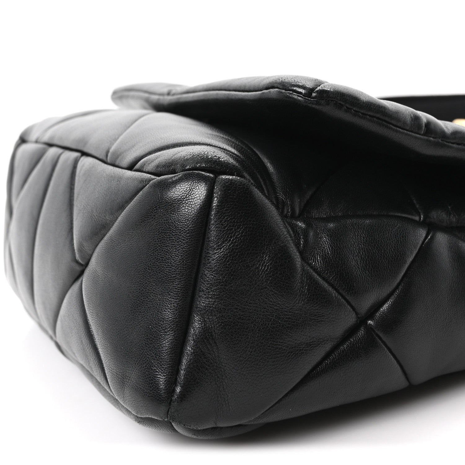 Prada Nappa Re-Nylon Triangle Quilted Patchwork System Flap Shoulder Bag Black 10 of 10
