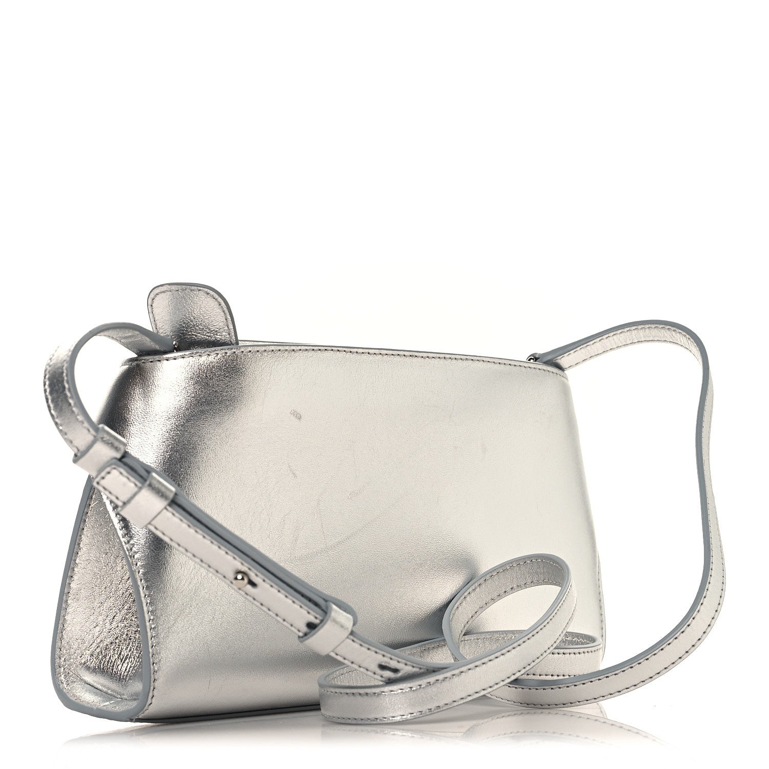 Salvatore Ferragamo Metallic Lambskin Mini Hug Crossbody Bag Argento 3 of 11