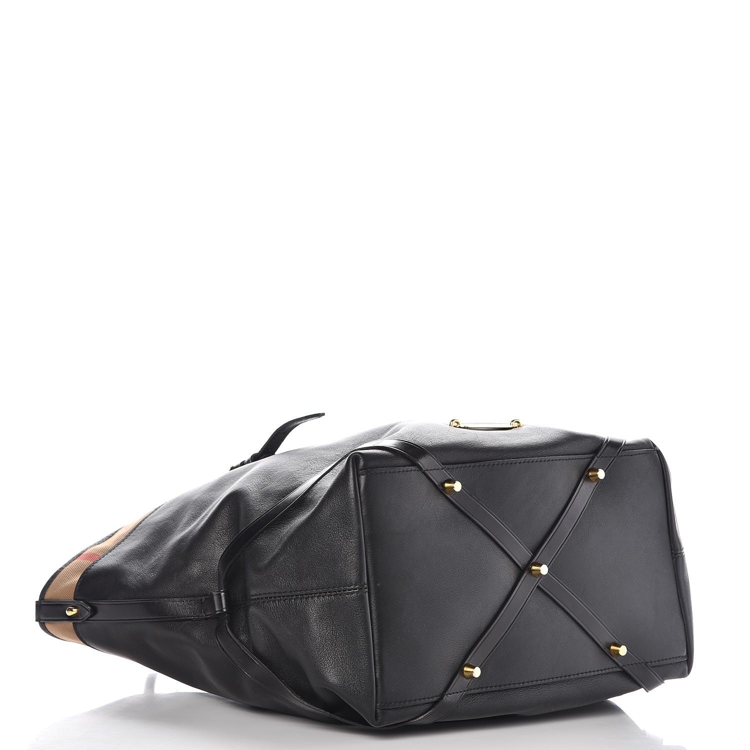 Burberry Calfskin House Check Medium Salisbury Tote Black 4 of 16