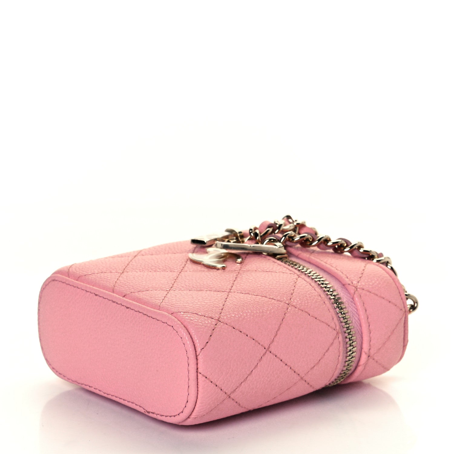 Chanel Caviar Quilted Small Handle With Care Vanity Case With Chain Pink 8 of 9