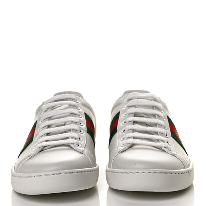 Gucci Calfskin Ayers Bee Embroidered Womens Ace Sneakers 36 White Green 2 of 11