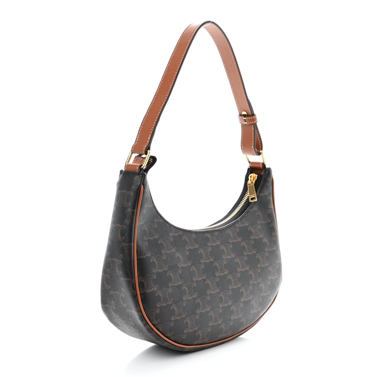 Triomphe Canvas Calfskin Ava Shoulder Bag Tan