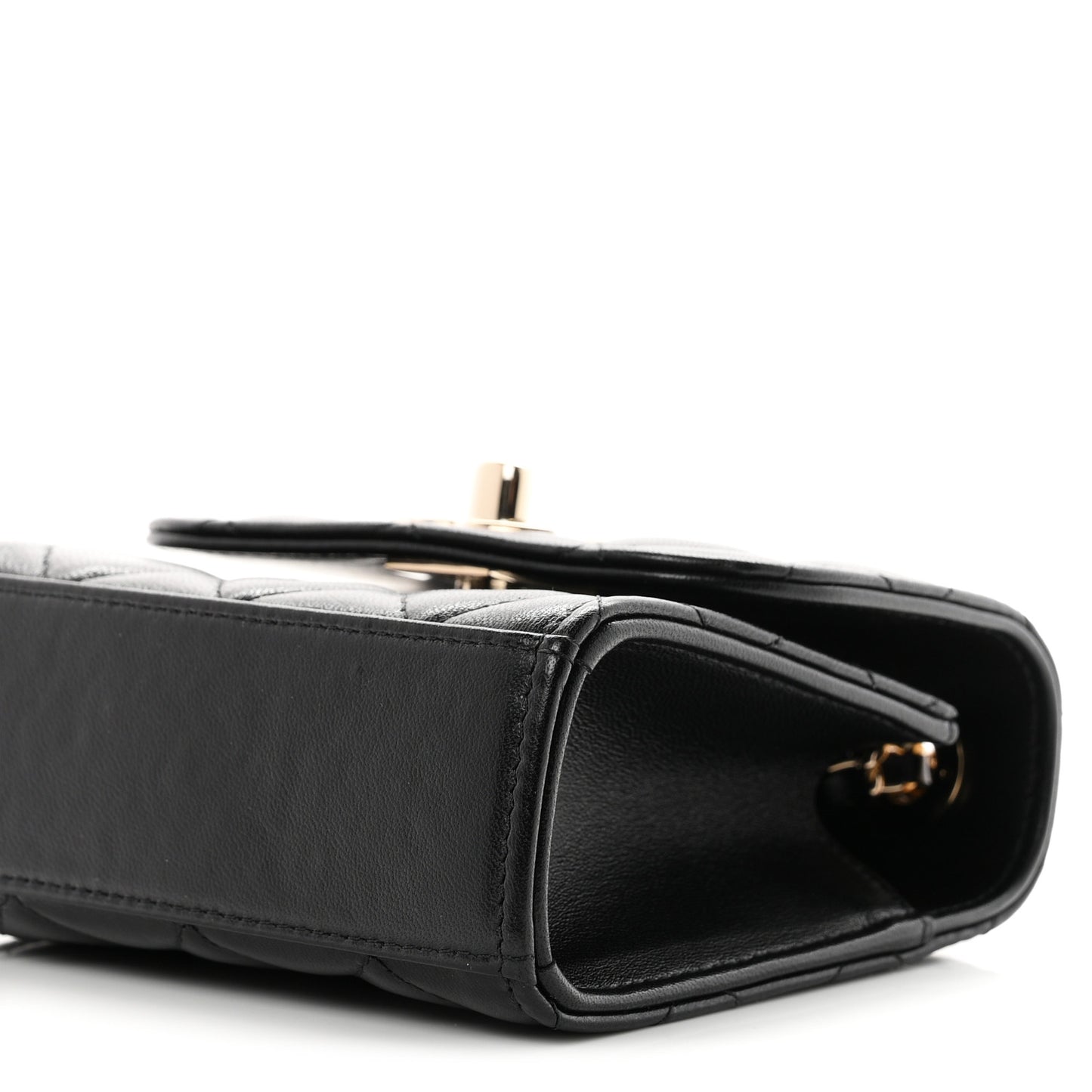 Lambskin Quilted Mini Trendy CC Chain Wallet Black