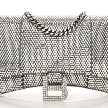 Balenciaga Strass Suede Hourglass Chain Bag Smoke Grey Crystal 5 of 10