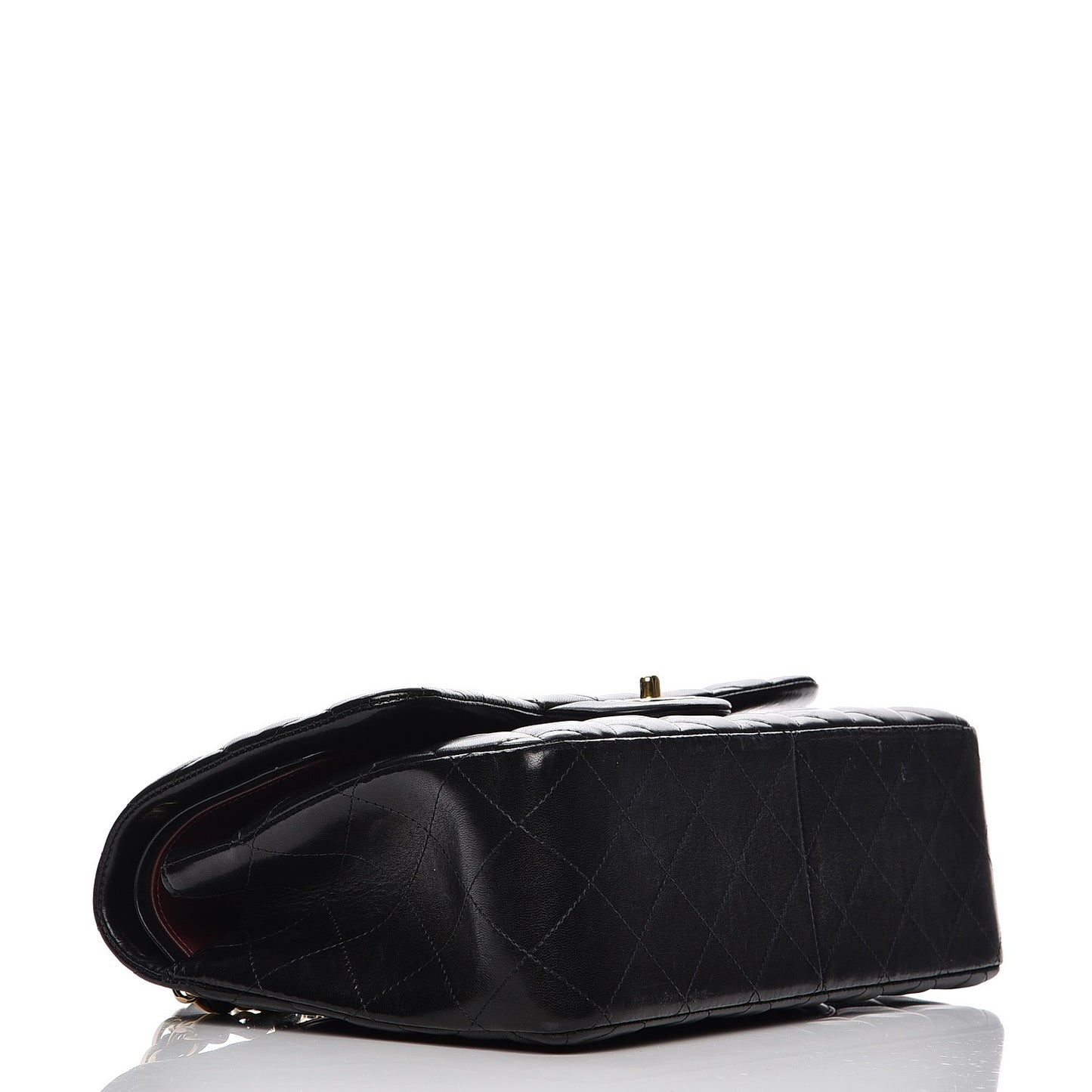 Lambskin Quilted Jumbo Double Flap Black