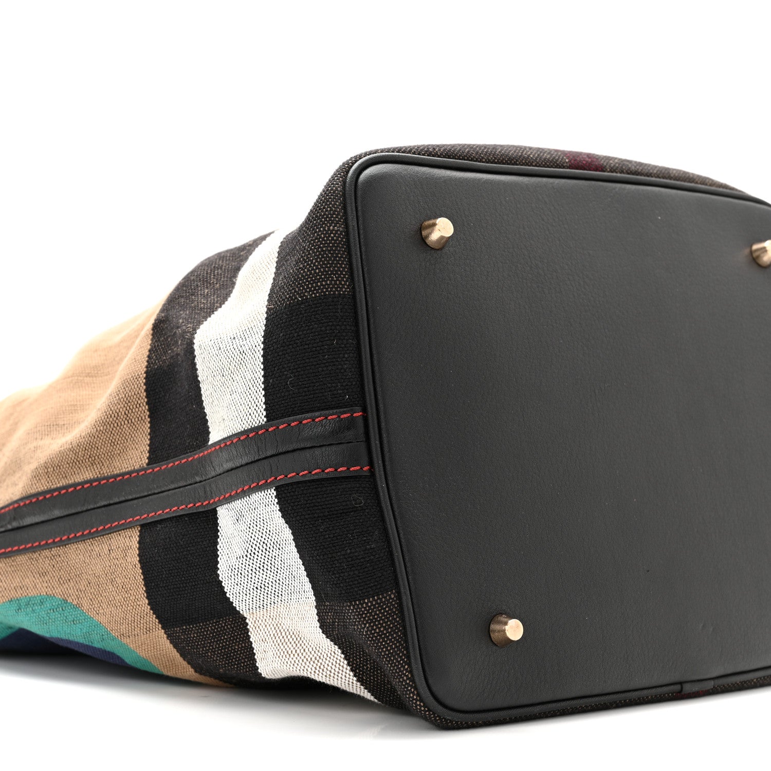 Burberry Canvas Mega Check Medium Ashby Pop Elements Hobo Black 9 of 10