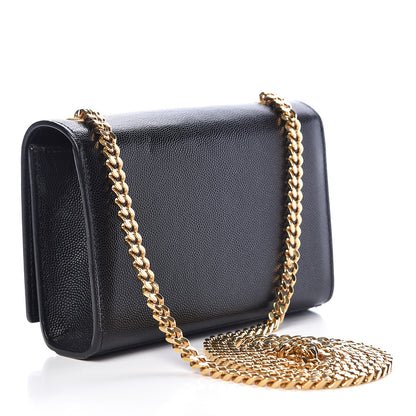 Saint Laurent Grain De Poudre Small Monogram Kate Satchel Black 3 of 14