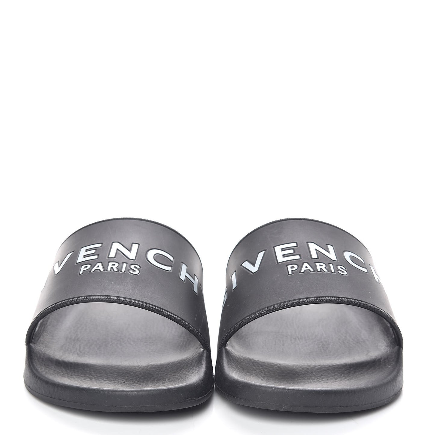 Rubber Logo Pool Slide Sandals 39 Black