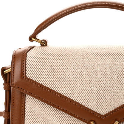 Saint Laurent Canvas Calfskin Mini Classic Monogram Cassandra Top Handle Tan Natural 10 of 10