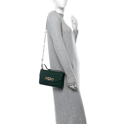 Gucci Smooth Calfskin Small Zumi Top Handle Shoulder Bag Vintage Green 2 of 12