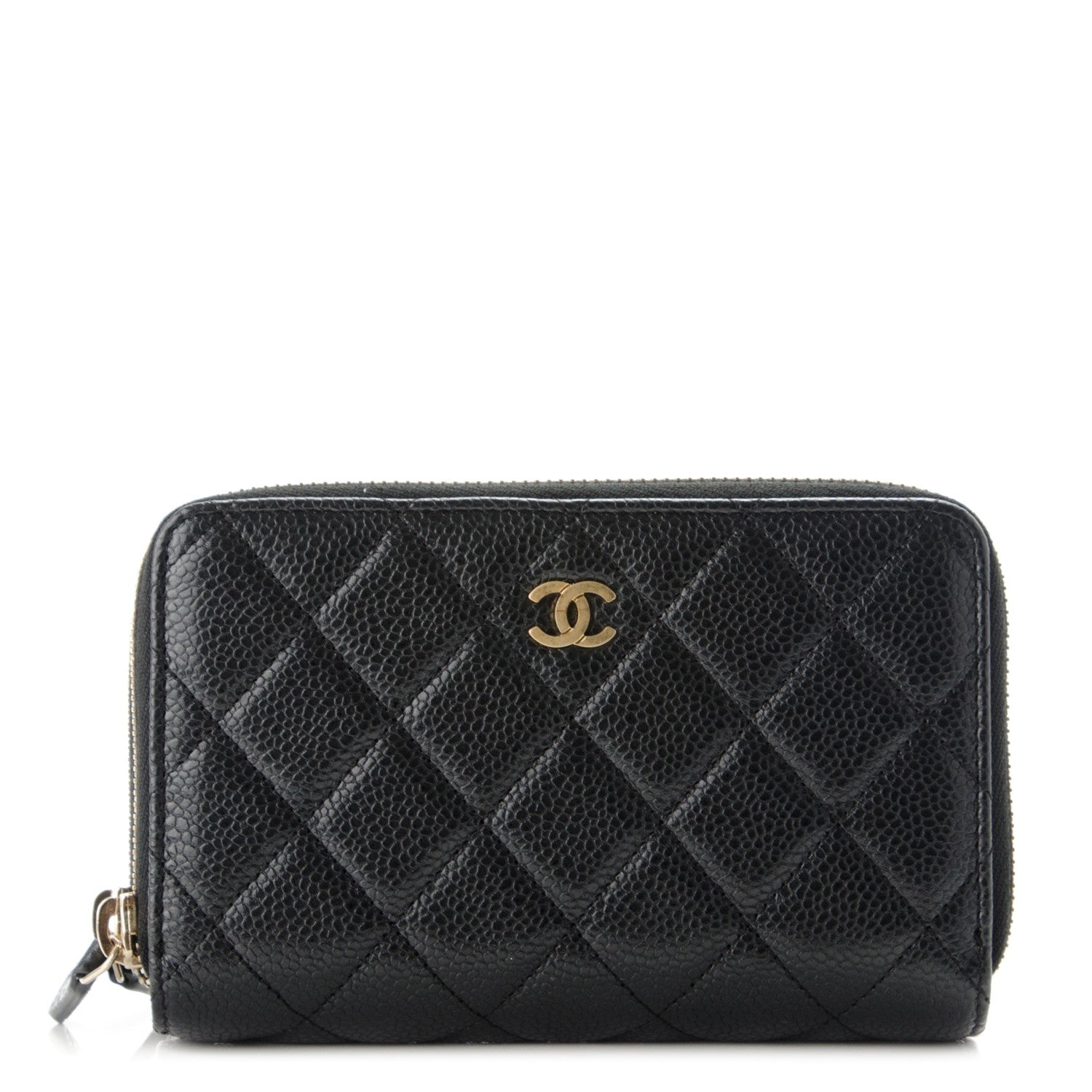 Chanel Caviar Quilted Large Gusset Double Zip Around Wallet Black 1 of 7