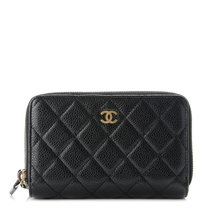 Chanel Caviar Quilted Large Gusset Double Zip Around Wallet Black 1 of 7