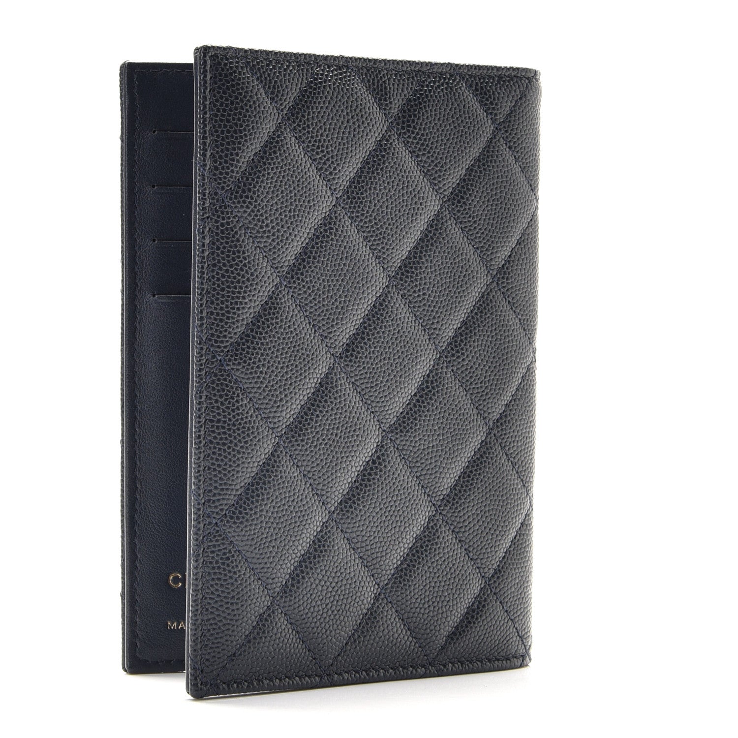 Chanel Caviar Quilted Passport Holder Navy Blue 2 of 8