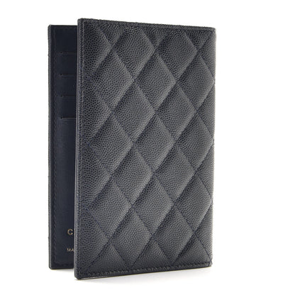 Chanel Caviar Quilted Passport Holder Navy Blue 2 of 8