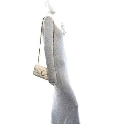 Saint Laurent Lambskin Chevron Quilted Mini LouLou Crema Soft 2 of 14