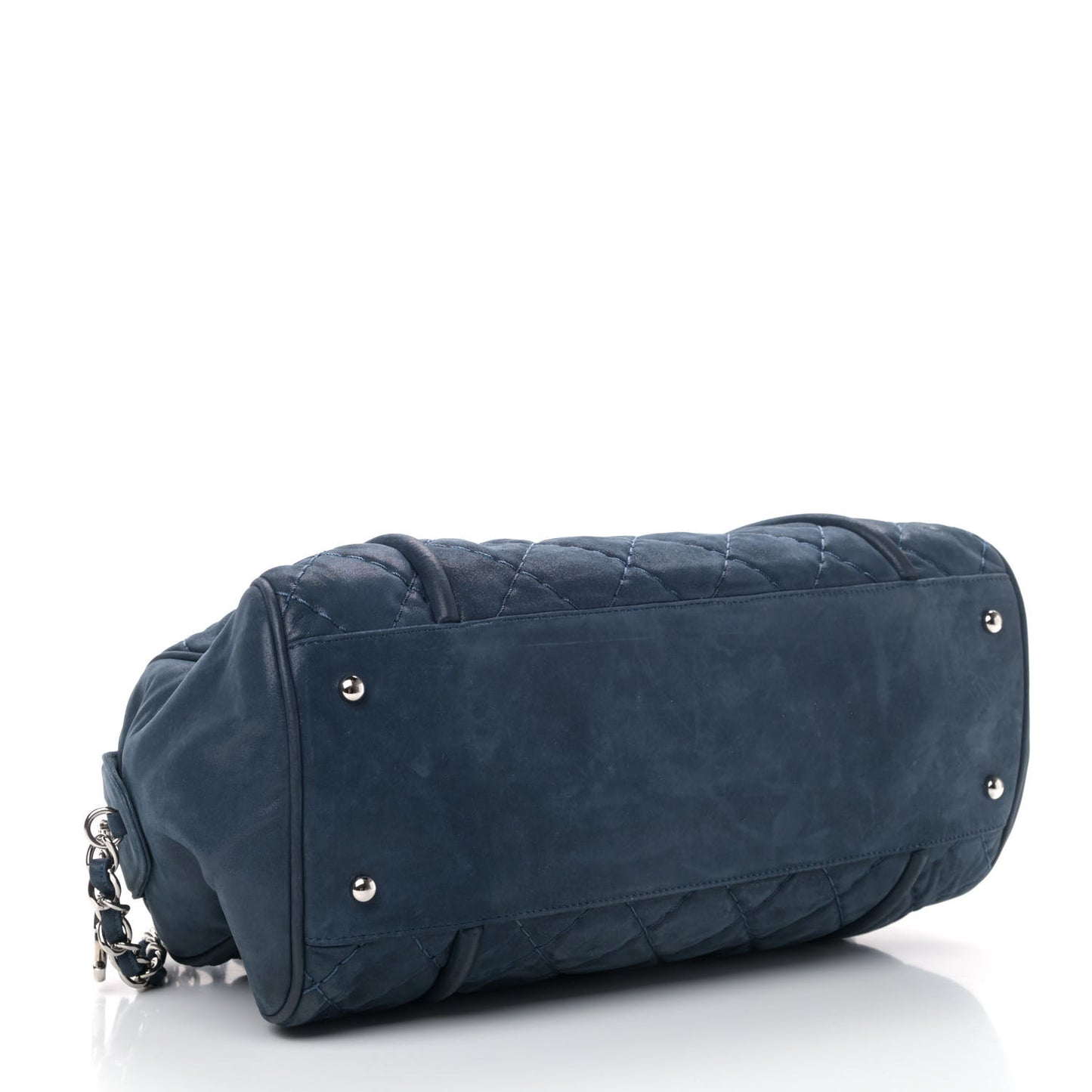 Iridescent Calfskin Quilted Relax CC Bowler Blue