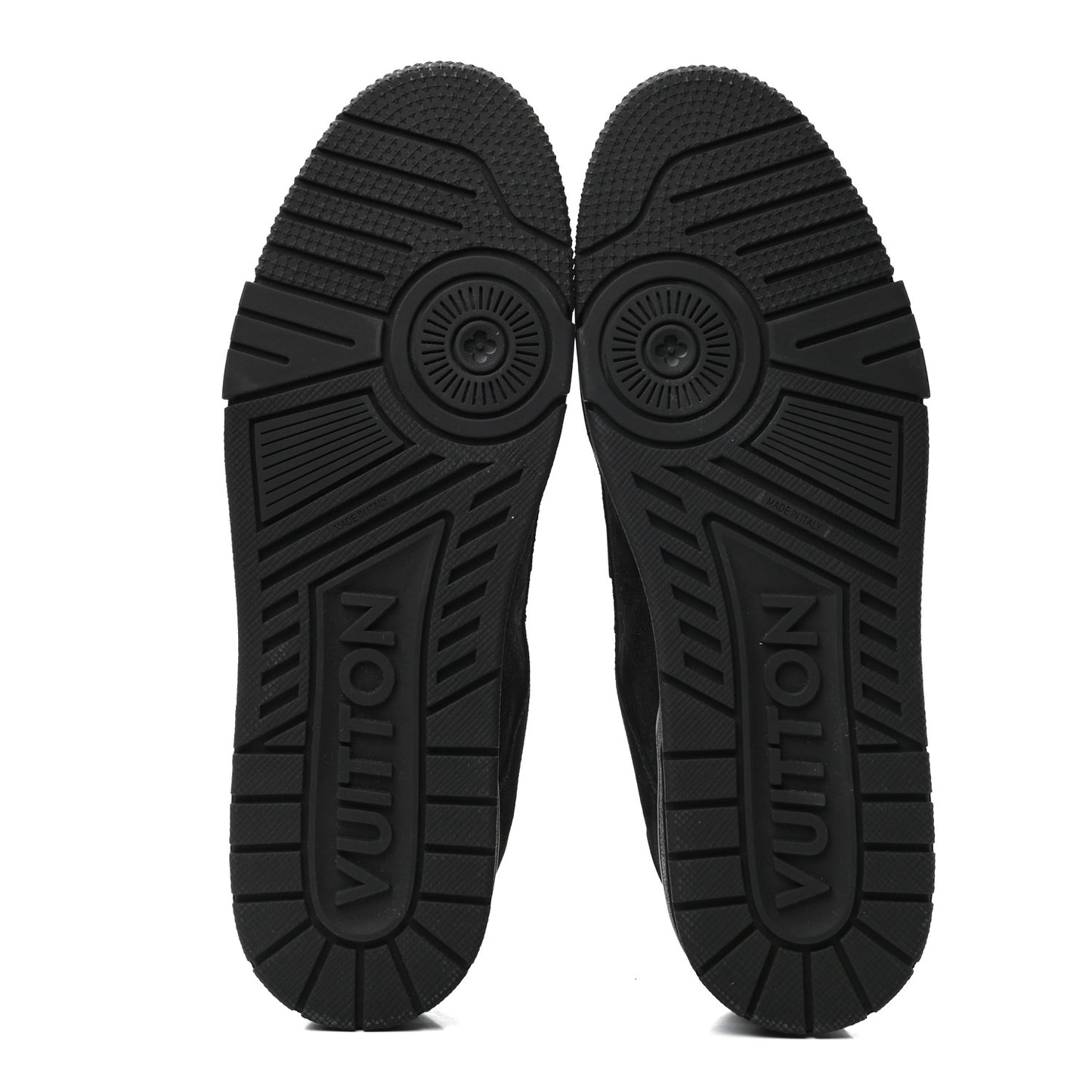 Suede Mens LV Trainer Sneakers 9 Black