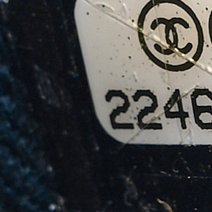 Chanel Denim Quilted Medium Airlines Buckle Messenger Bag Blue 7 of 10