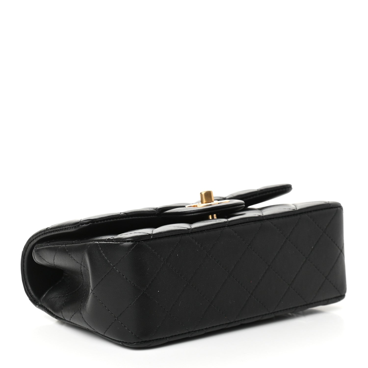 Chanel Lambskin Quilted Mini Top Handle Rectangular Flap Black 4 of 9