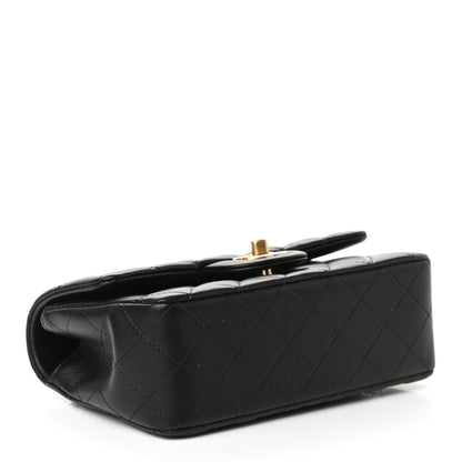 Chanel Lambskin Quilted Mini Top Handle Rectangular Flap Black 4 of 9