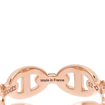 Hermes 18K Rose Gold PM Chaine D'Ancre Enchainee Ring 52 6 5 of 9