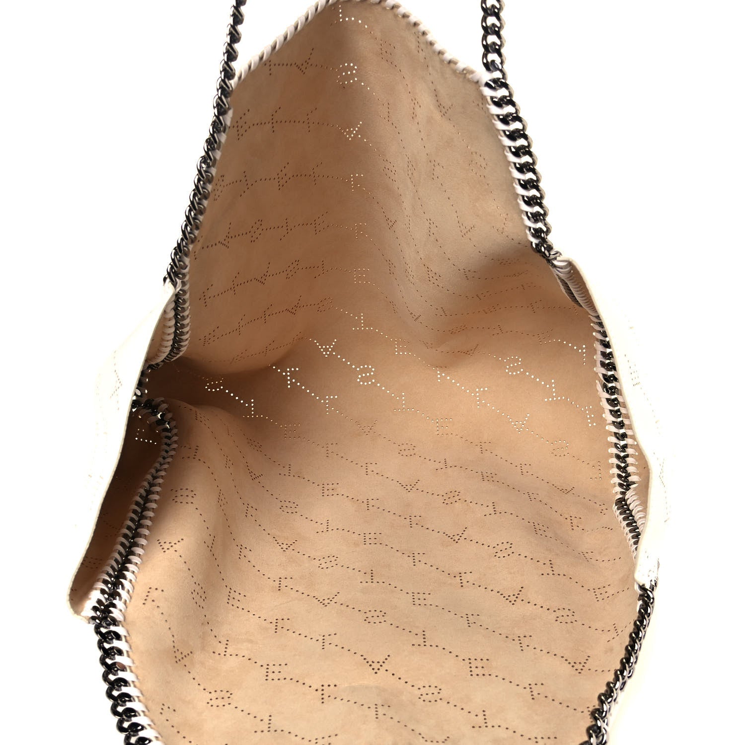 Stella McCartney Eco Alter Nappa Perforated Logo Falabella Reversible Tote Optical White 5 of 10