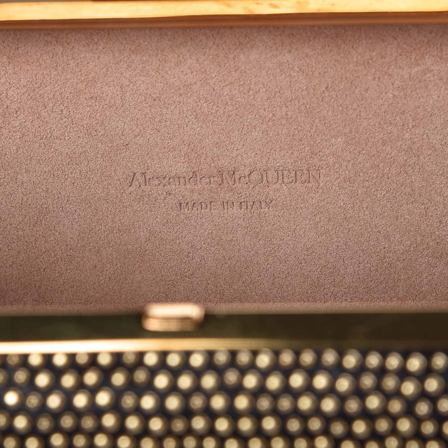 Crystal Nappa Queen and King Skull Box Chain Clutch Black Gold
