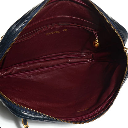 Chanel Lambskin Quilted Camera Case Navy 5 of 8