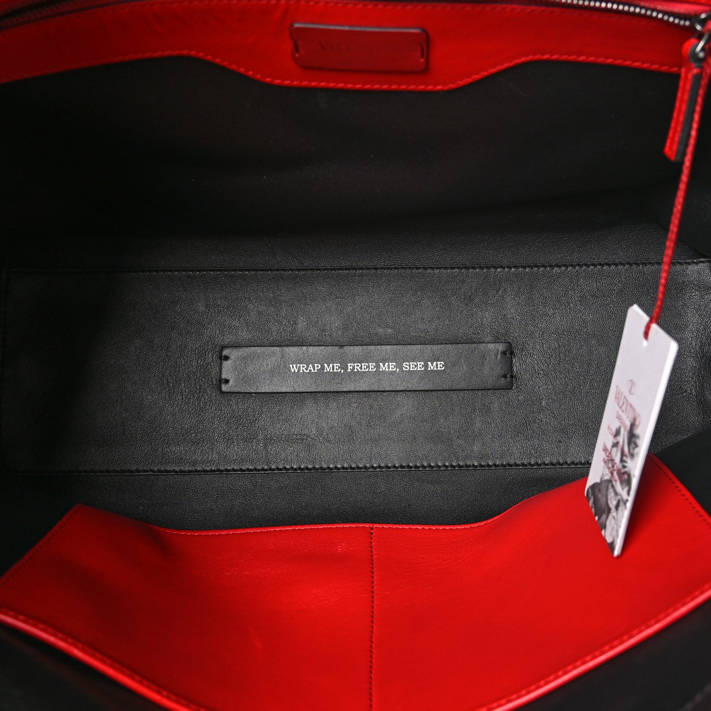 X UNDERCOVER Calfskin Print Rockstud Shoulder Tote Black