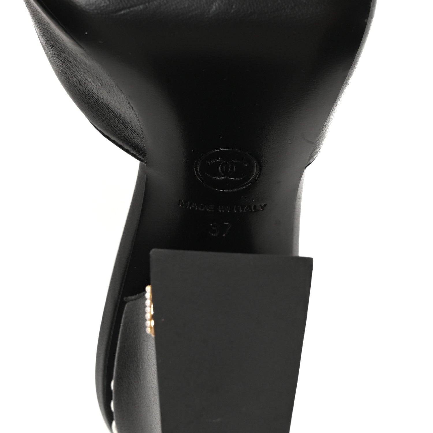 Chanel Shiny Goatskin Pearl Mule 37 Black 7 of 8