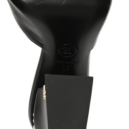Chanel Shiny Goatskin Pearl Mule 37 Black 7 of 8